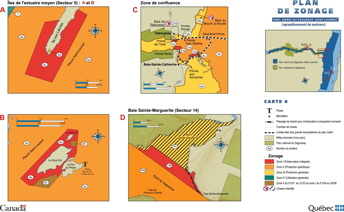 Plan de zonage du parc marin du Saguenay–Saint-Laurent (agrandissement de secteurs)