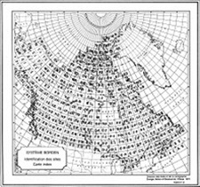 Map of Canada with Borden Grid overlaid