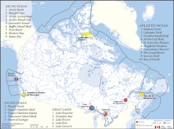 Figure 3 presents the National Marine Conservation Areas of Canada System Plan