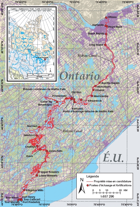 Map 1 – Rideau Canal - Nominated Property