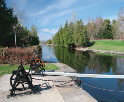 The excavated channel leads to Lower and Upper Rideau lakes