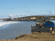 Houses on the Tuktoyaktuk shoreline