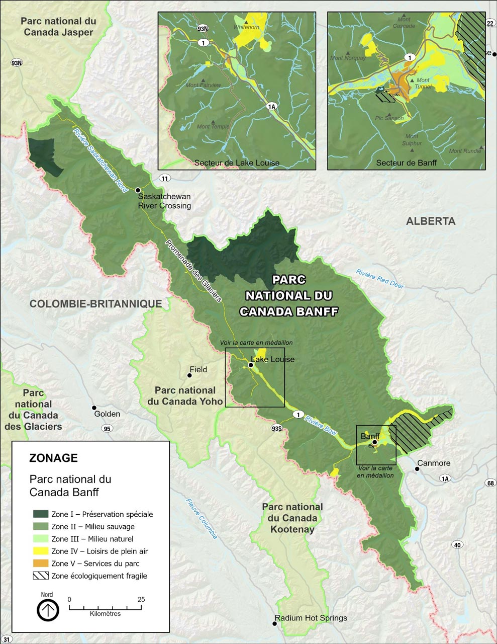 Banff land use zoning map