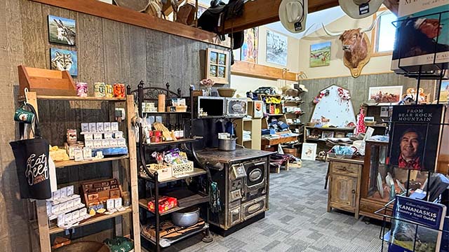 numerous items on display inside gift shop