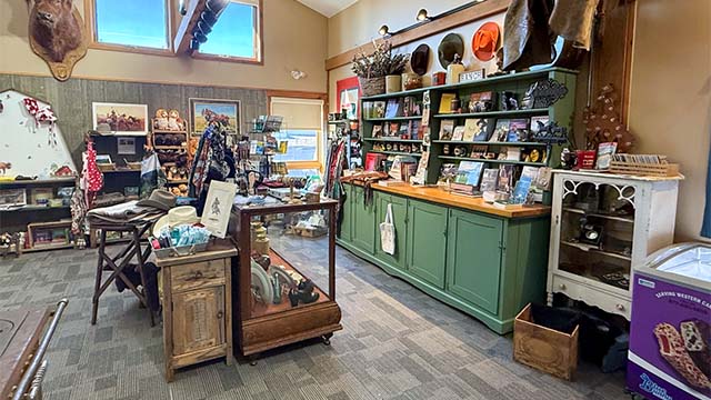 numerous items on display inside gift shop