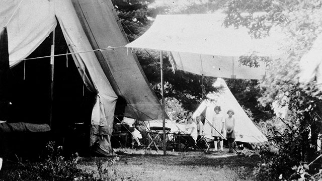 Children camping in the earlier 1920s.