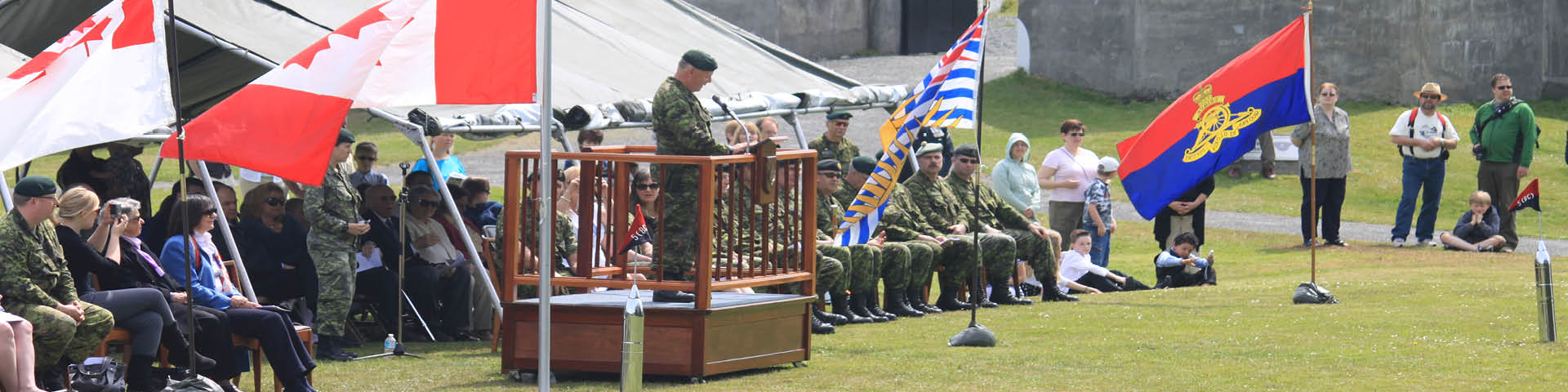 A military ceremony marking the change of command.