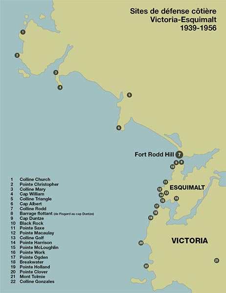 >Carte 4 : Carte des sites de défense côtière — La version textuelle suit.