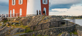 Photo of Fisgard Lighthouse looking at the steep access ramp.
