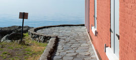 Photo of the stonework pathway that surrounds the lighthouse.