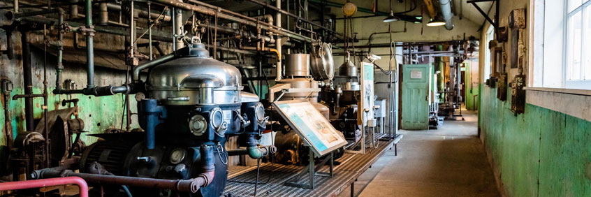 Separator machines in the herring reduction plant.