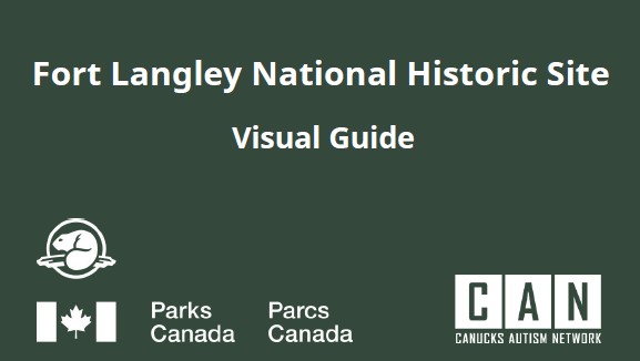 Cover of the visual guide with logos of Parks Canada and Canucks Autism Network.