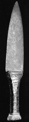 Chief Kw’eh’s dagger, on loan from the Nak’azdli First Nation
