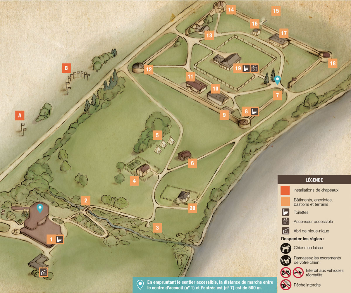 Une carte de Lower Fort Garry.