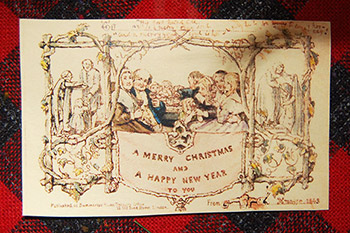 Close up of a Christmas card.