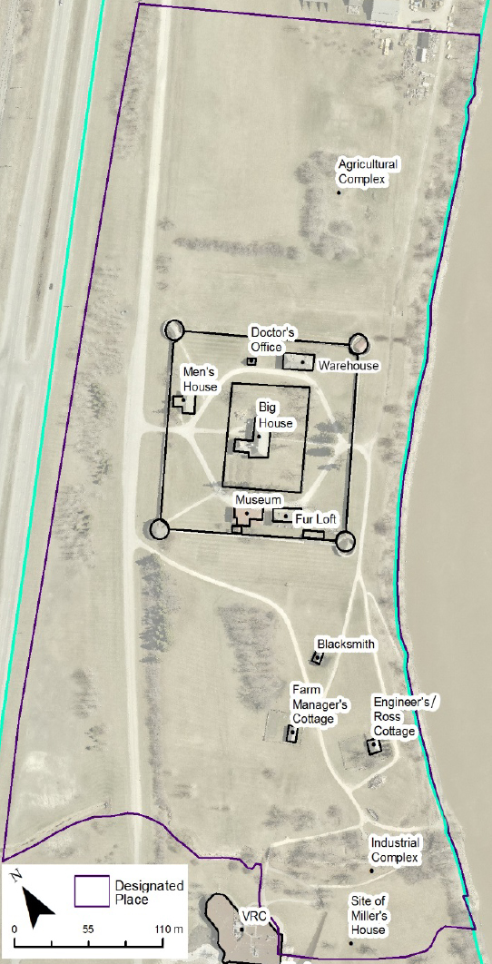 An overhead view of Lower Fort Garry.