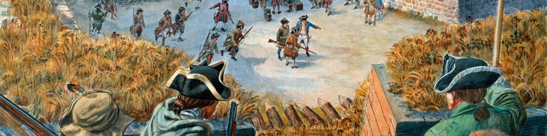 Oeuvre d'art représenant la rébellion d'Eddy et du siège du Fort Cumberland
