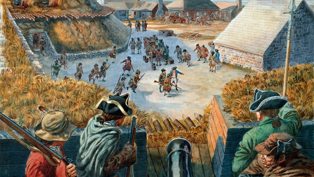 Oeuvre d'art représenant la rébellion d'Eddy et du siège du Fort Cumberland