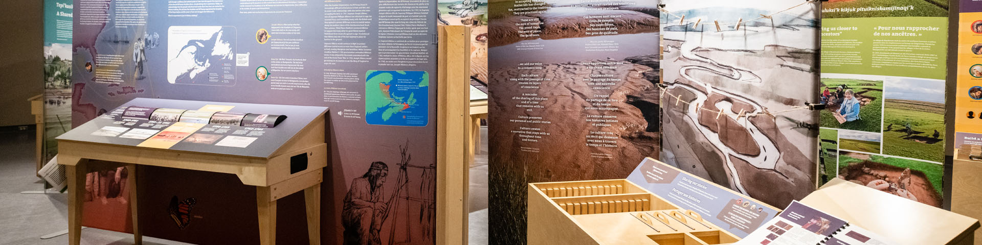 A portion of the Revealing Chignecto exhibit, featuring various interpretive panels.