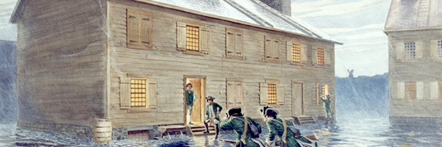 A painting depicting the building that were inside the fort
