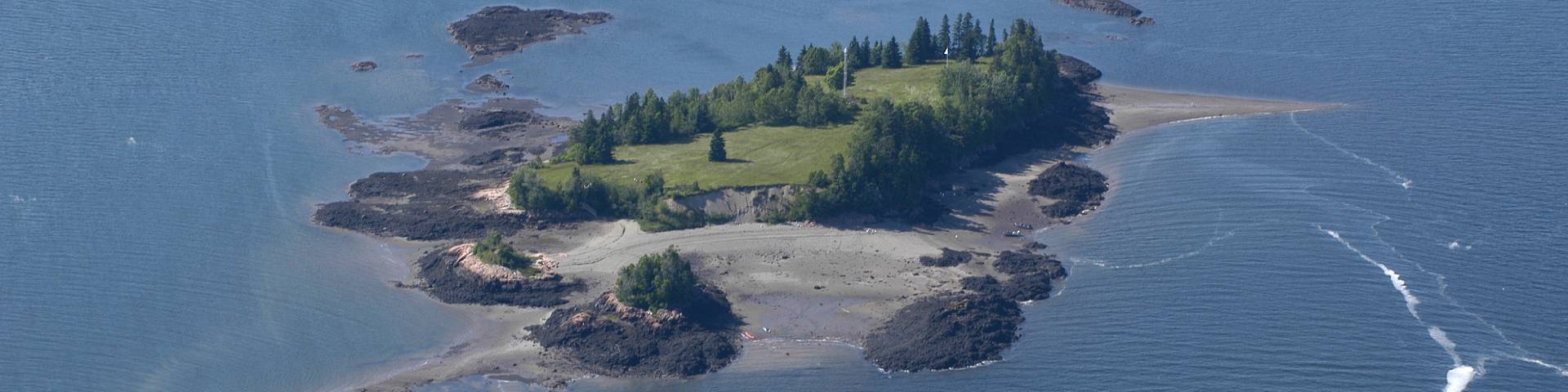 The Saint Croix Island surrounded by water