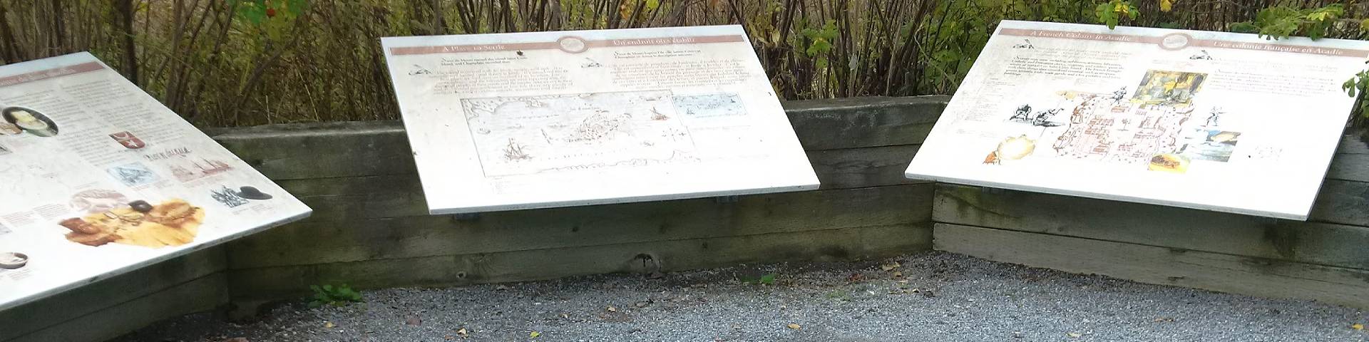 Three interpretive signs