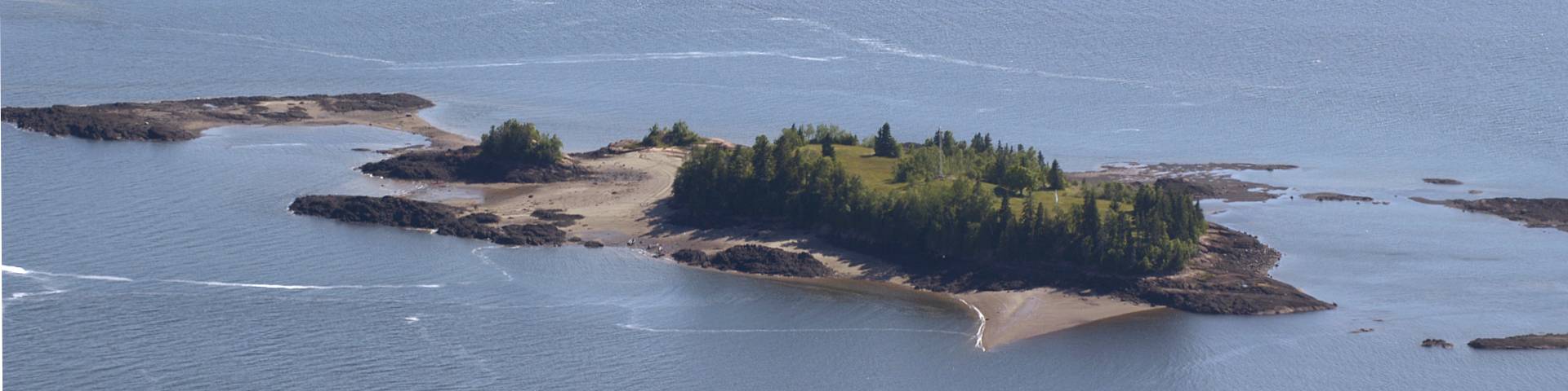 The Saint Croix Island surrounded by water