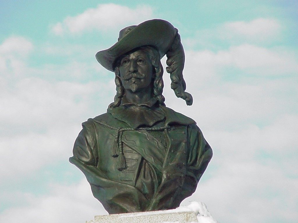Buste de Pierre Dugua, sieur de Mons, qui se trouve au Fort-Anne à Annapolis Royal en Nouvelle-Écosse.