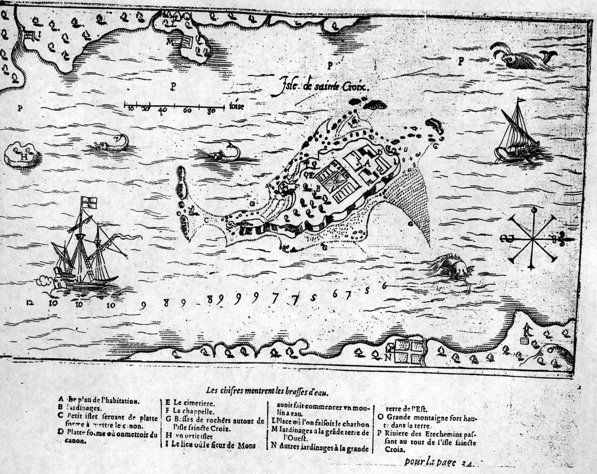 Une carte de l'Île-Sainte-Croix.
