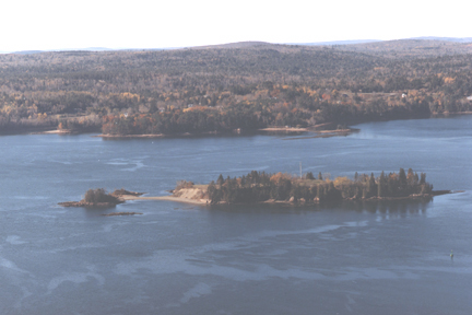 Saint Croix Island as seen from New Brunswick/