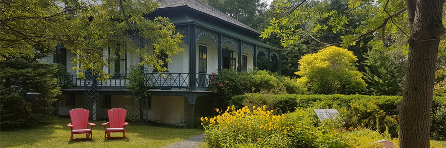 view of the cottage and the surrounding gardens