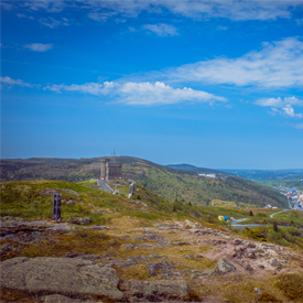 La tour Cabot et la ville de St. John's vues du Belvédère des Dames