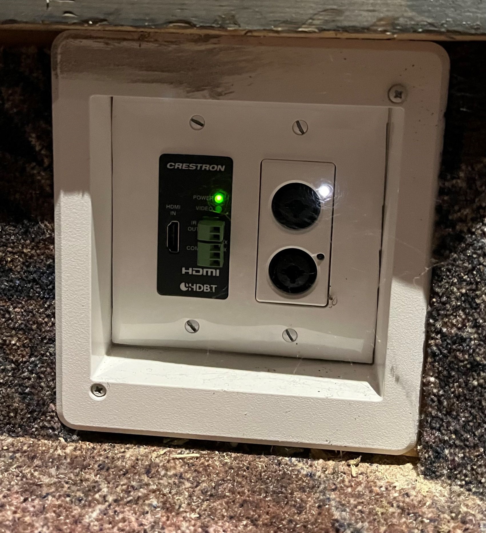 A close up of an electrical outlet.