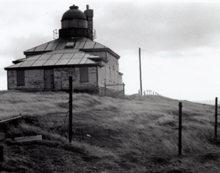 black and white image of the historic lighthouse