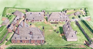 Depiction of the Fort in 1745 period