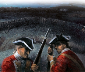 Soldats britanniques défendant le fort, 1744 