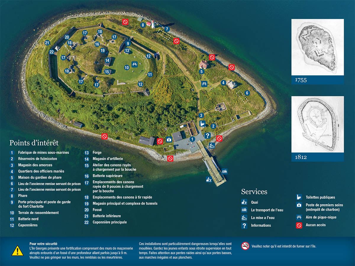 Carte du lieu historique national de l'Île-Georges
