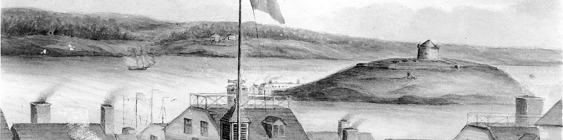 Early sketch of Georges Island © Library and Archives Canada / H. S. Murrell