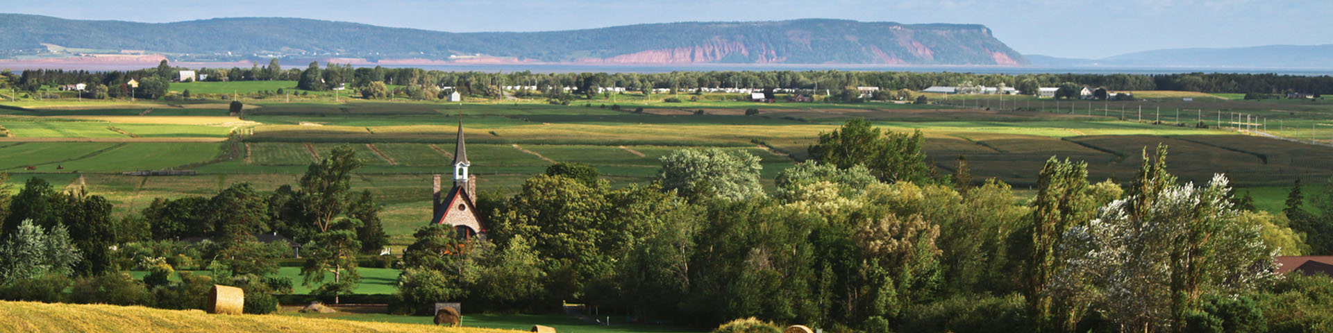 A panoramic view of the Landscape of Grand-Pré UNESCO World Heritage Site