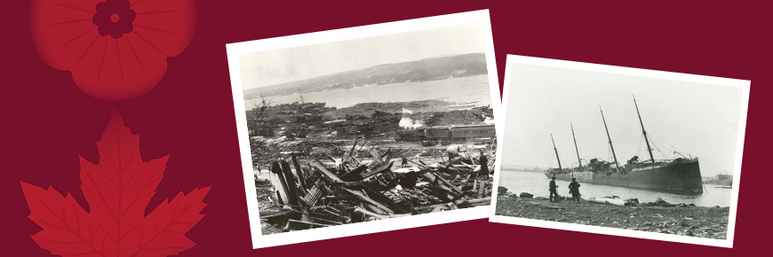 historic images of Halifax Explosion wreckage