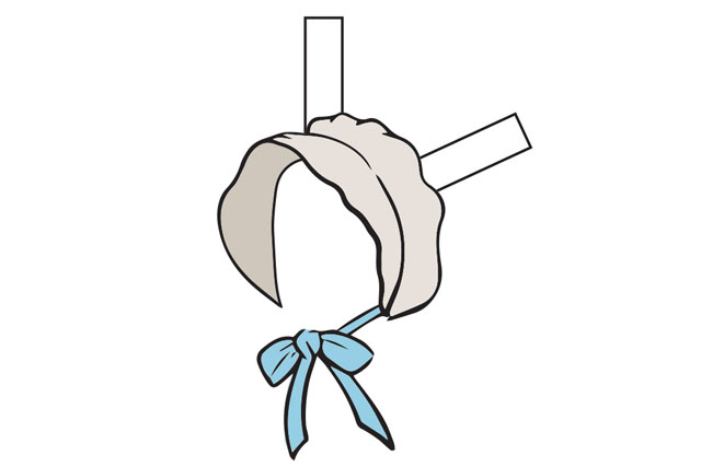 Drawing of a bonnet.
