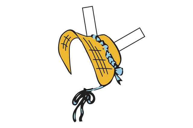 Drawing of a straw bonnet.