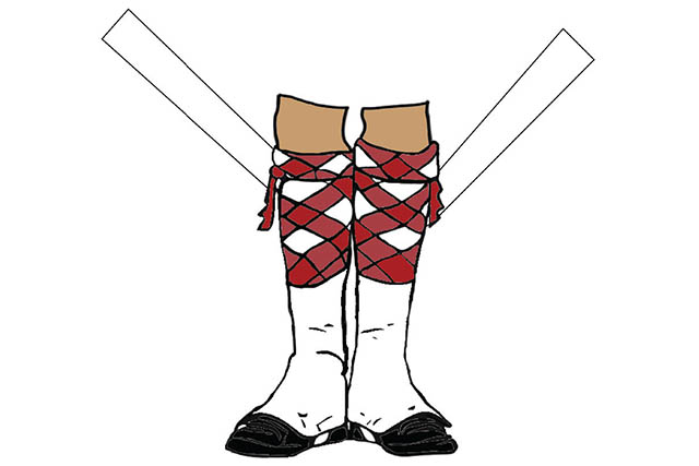 Drawing of white socks.