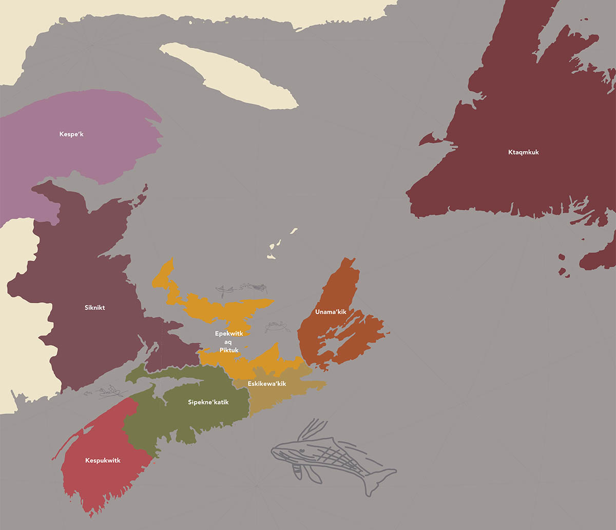 Carte des districts de Mi'kma'ki