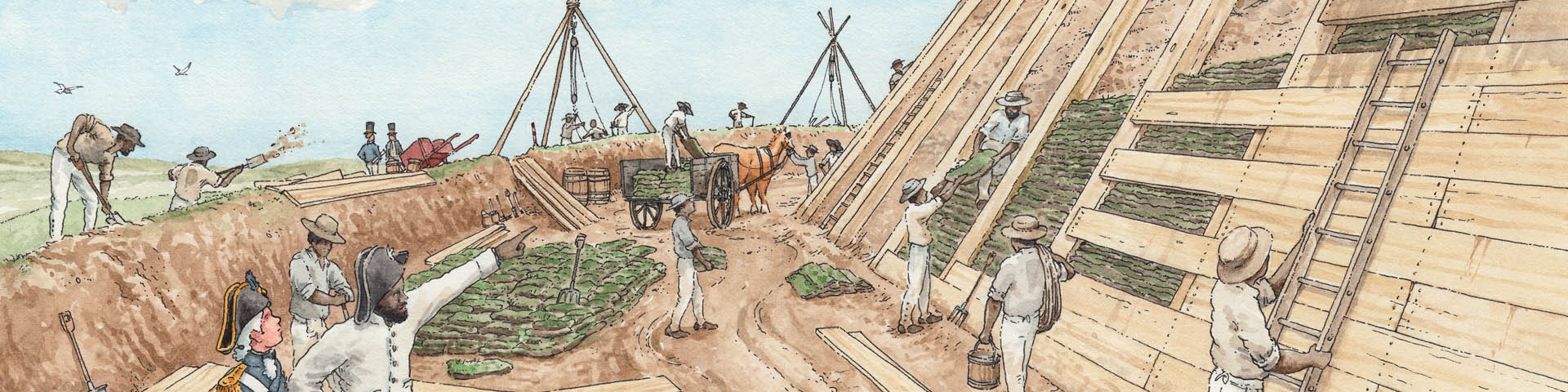 Les Marrons travaillaient à la construction des défenses de la troisième citadelle.