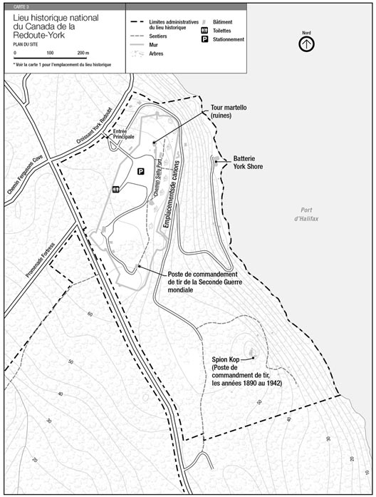 Carte 3 : Lieu historique national du Canada de la Redoute-York