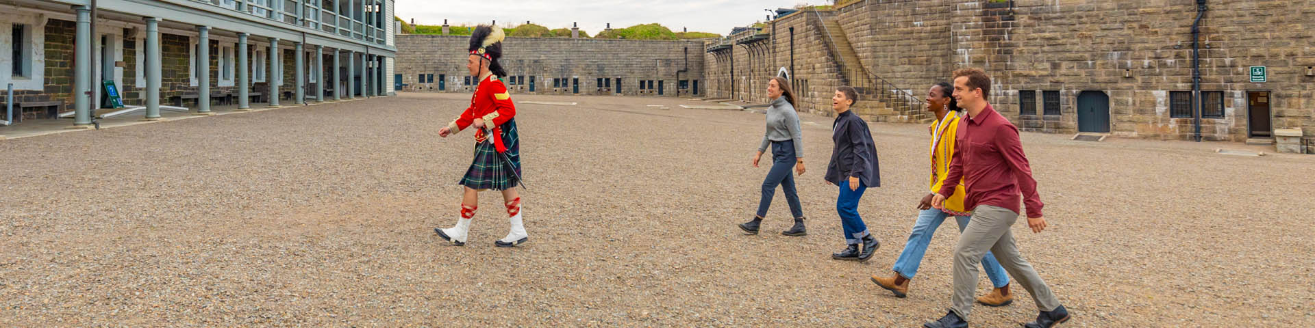 Visitors on a guided tour. 