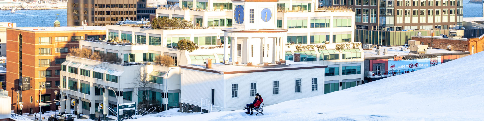 Snow at the Halifax Citadel. 