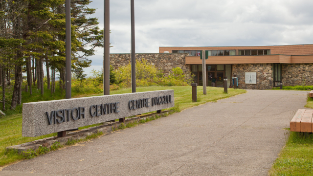 An exterior shot of the visitor centre. 