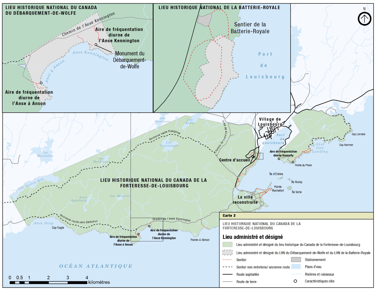 Carte 2 : Lieu administré et désigné - Version textuelle suit